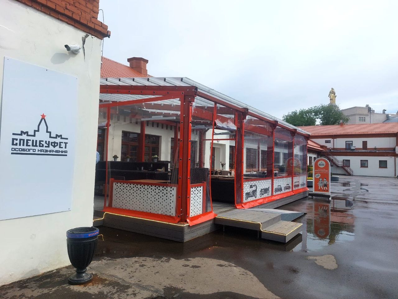 ПВХ шторы для летней террасы кафе в Костроме